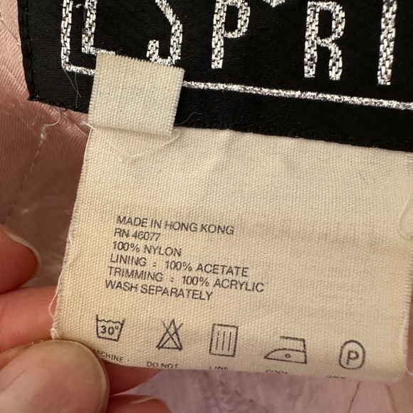 Vintage Esprit 1986 Gray Pink Lined Silky Nylon Bomber Jacket Size M Hong Kong - Picture 14 of 16